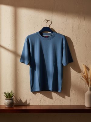 Cotton Round Neck Drop-Shoulder