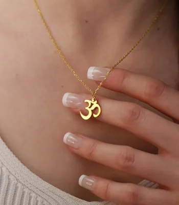Yoga Om Necklace for Women Gold Plated