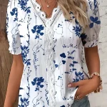 Women’s Summer V-Neck Hollow Out Shirt